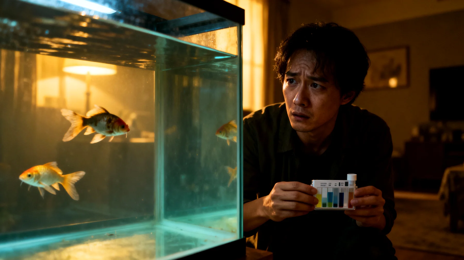 Fische in der Wohnung benötigen eine konstante Wasserqualität und regelmäßige Aquarienpflege, um Krankheiten durch Ammoniak- und Nitritanstieg zu vermeiden"