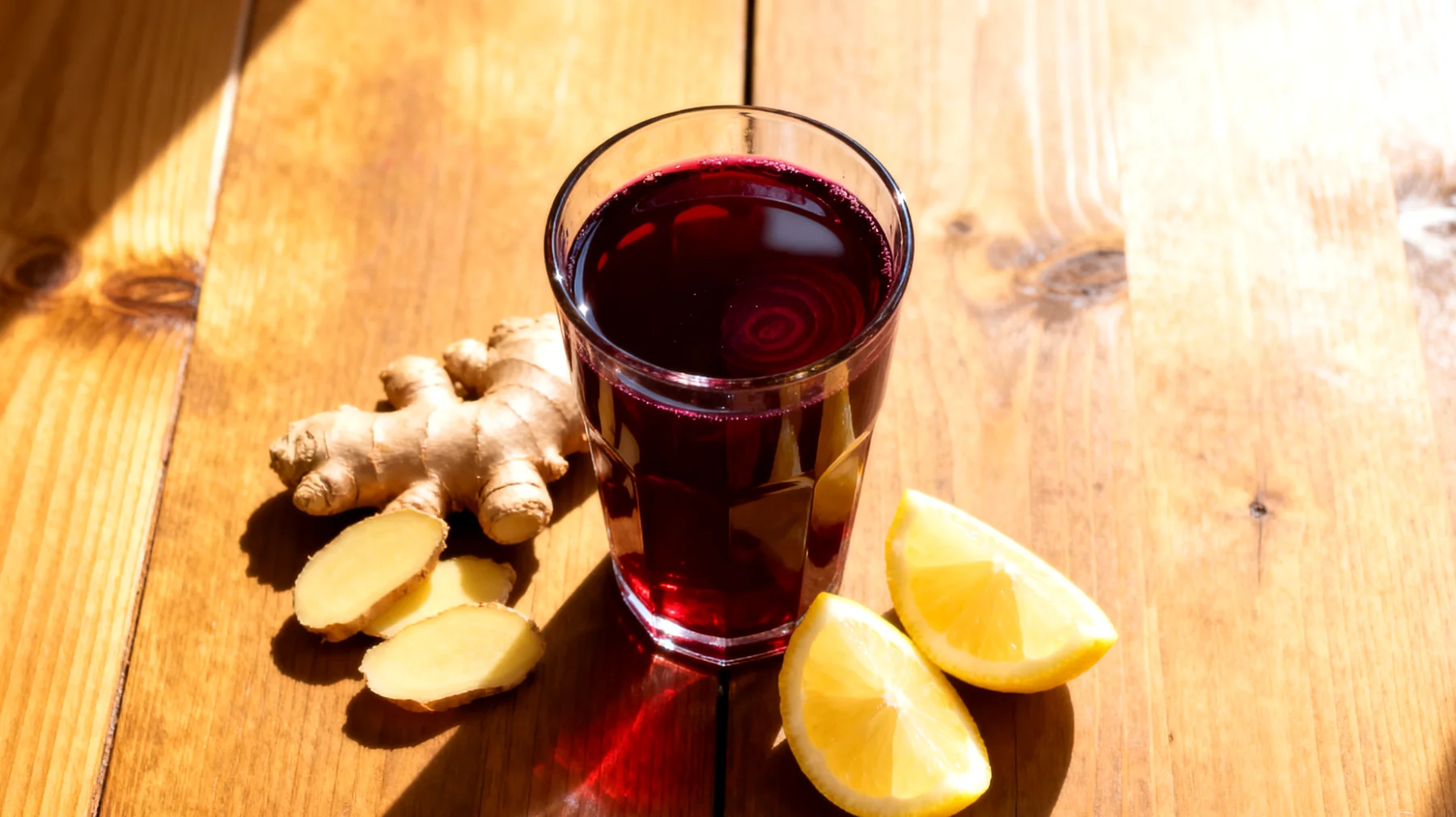 Rote-Bete-Kvass mit Ingwer und Zitrone"