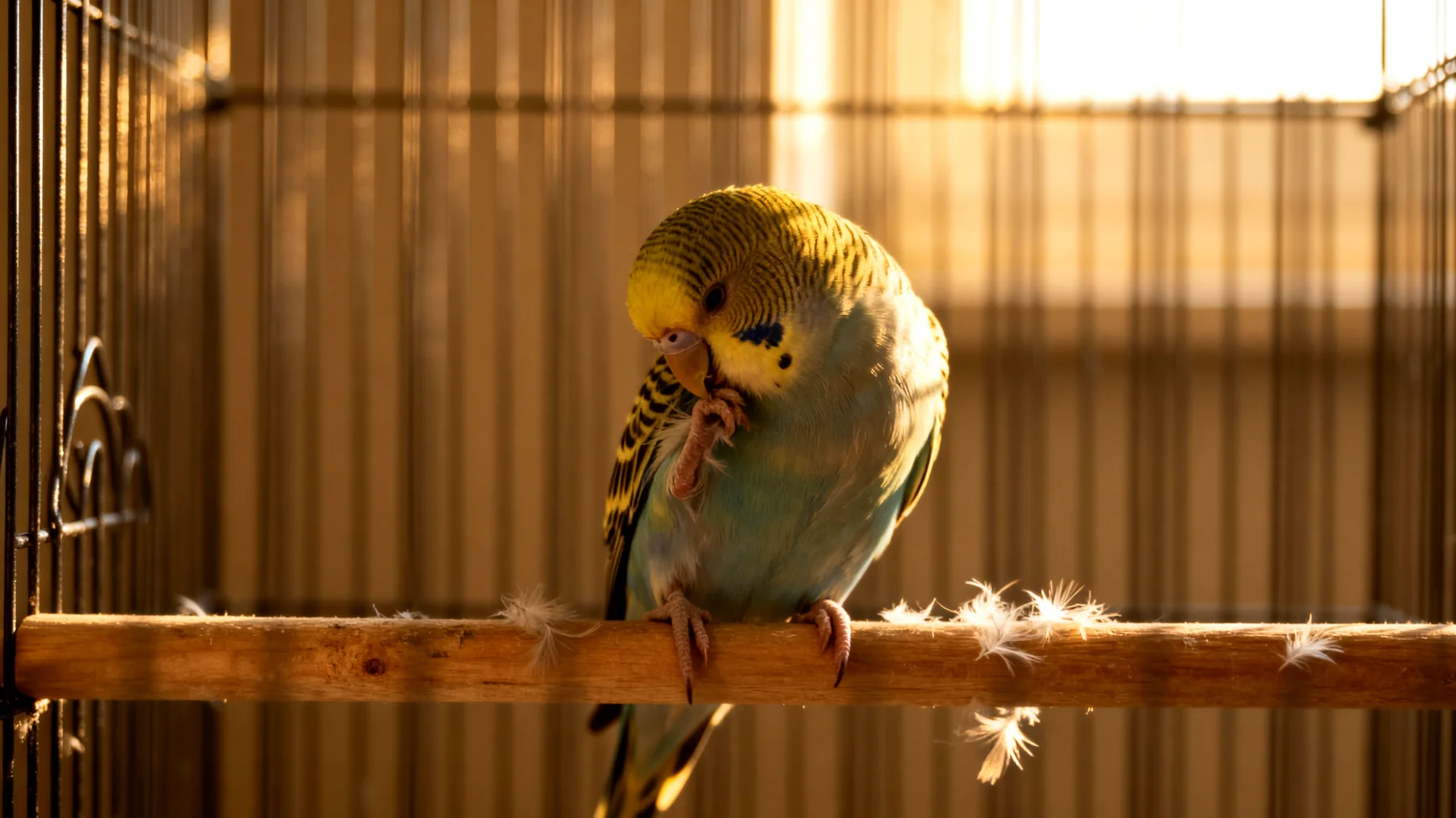 Erwachsene Wellensittiche zeigen oft Langeweile und Verhaltensauffälligkeiten wie Federpicken oder Lethargie, wenn sie keine ausreichende geistige und körperliche Beschäftigung erhalten"