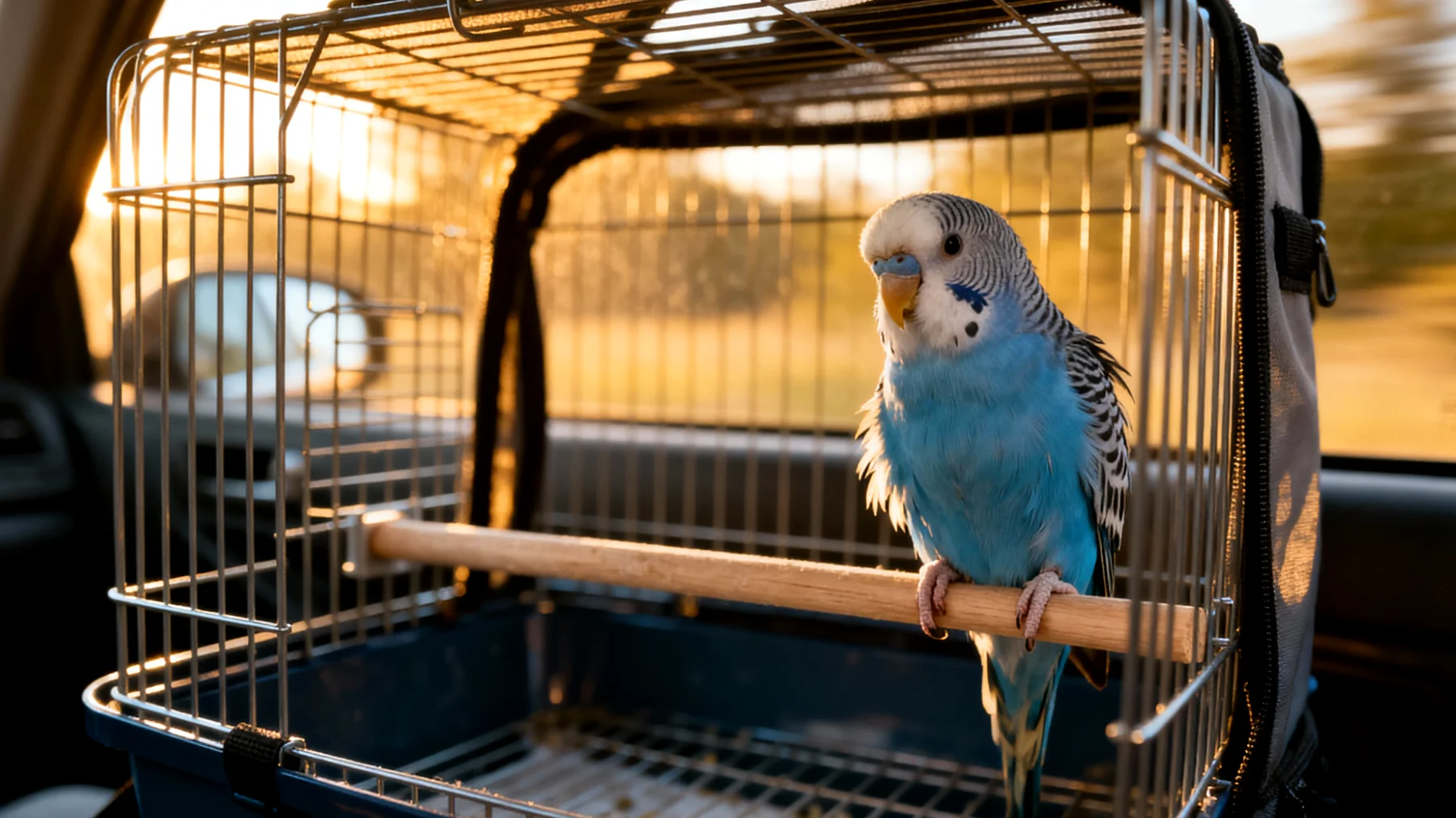 Wellensittiche sind während Reisen oft großem Stress ausgesetzt und können nicht effektiv trainiert werden, da die ungewohnte Umgebung, Transportbedingungen und fehlende Routine Verhaltensübungen nahezu unmöglich machen"